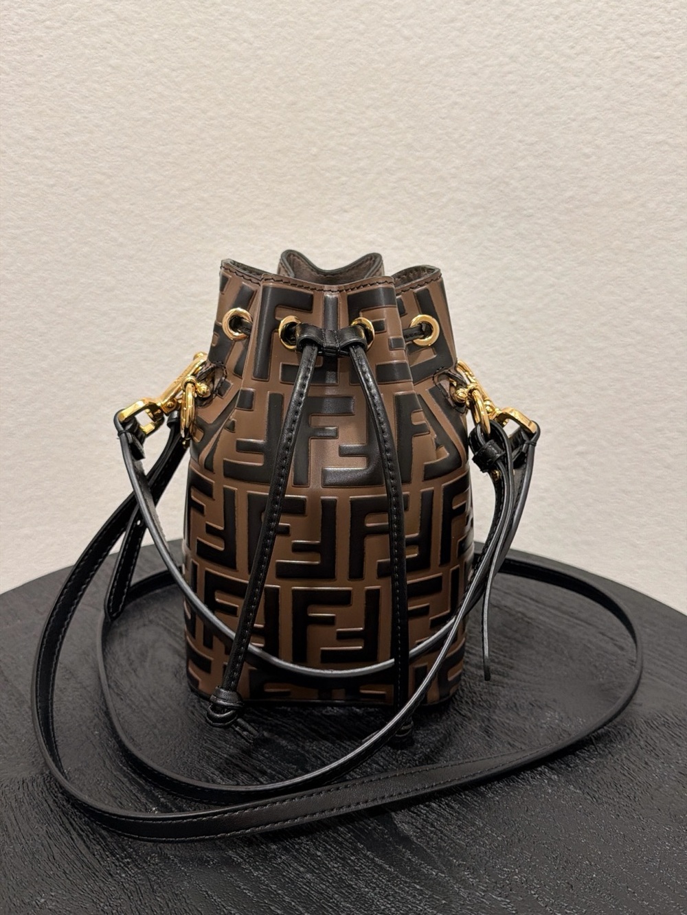 Fendi Mon Tresor brown leather mini-bag